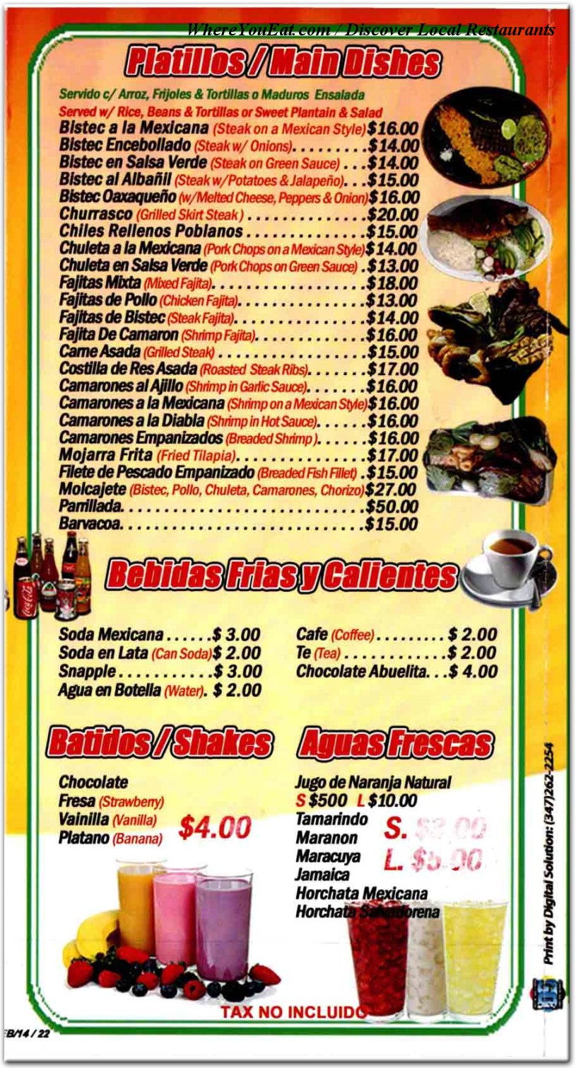 menu